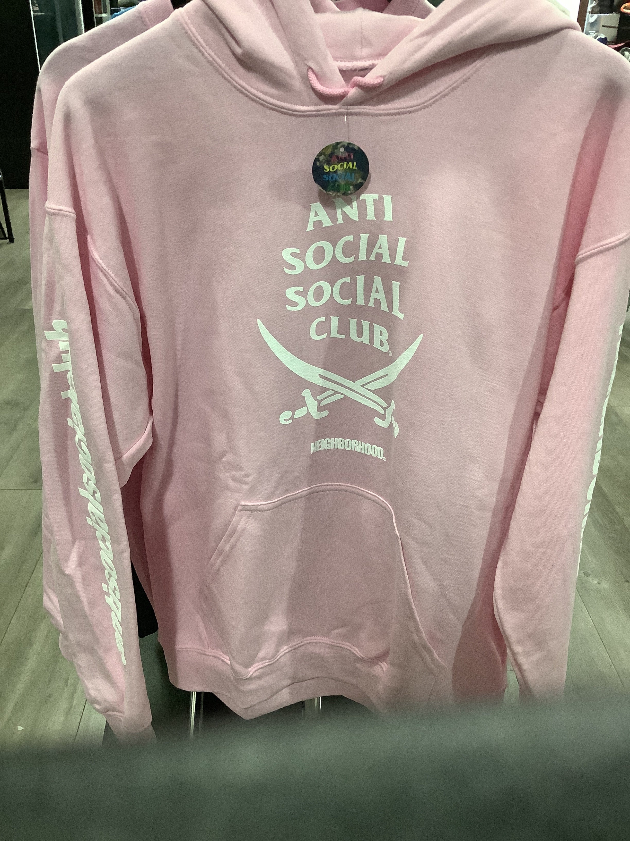 Anti Social  Club Neighborhood Collection Pink Hoodie