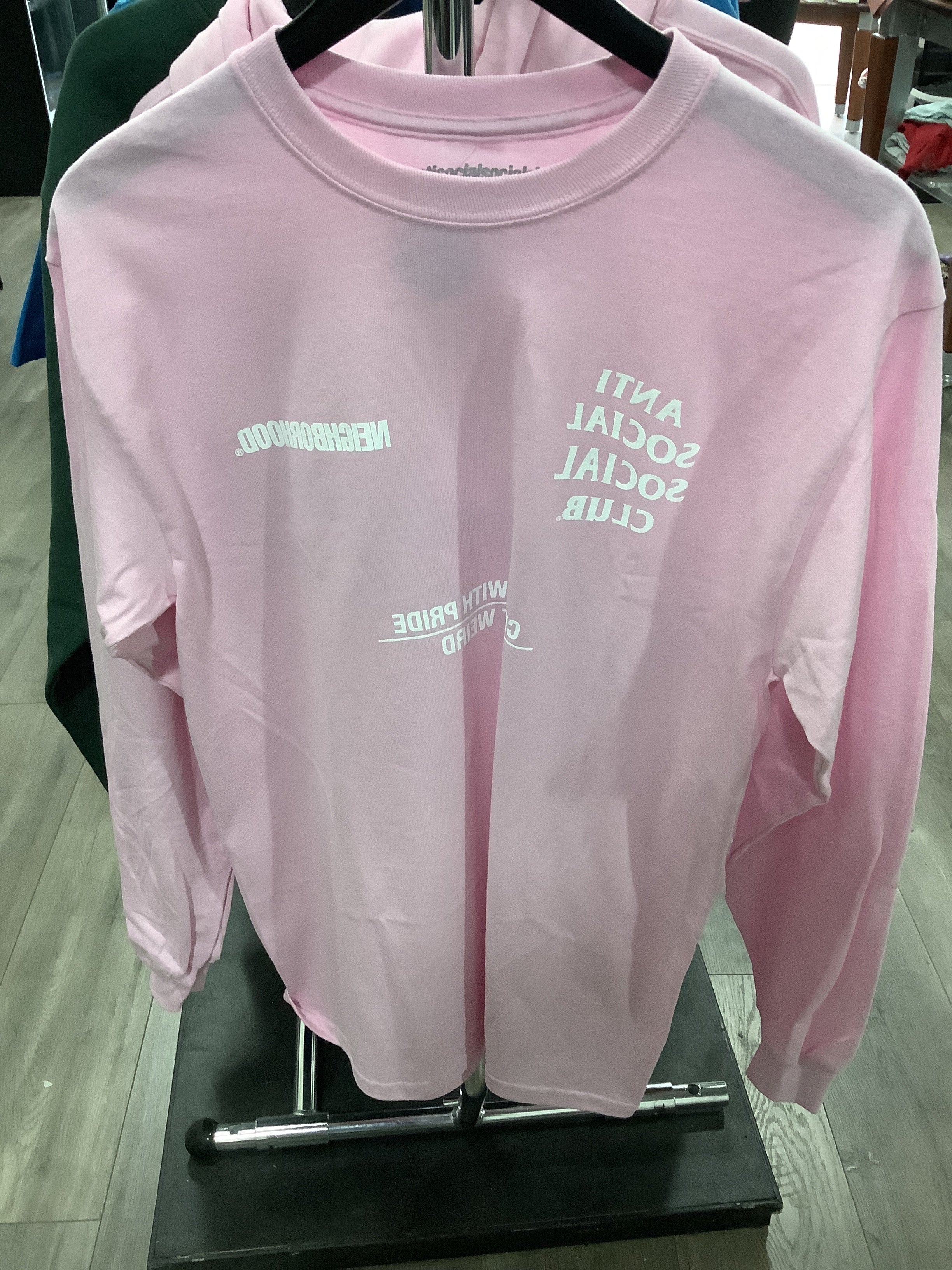 Anti Social  Club Neighborhood Collection Pink Long Sleeve T- Shirt