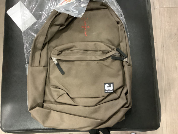 TRAVIS SCOTT Cactus Jack Backpack With Patch Set Brown - cdcosmos
