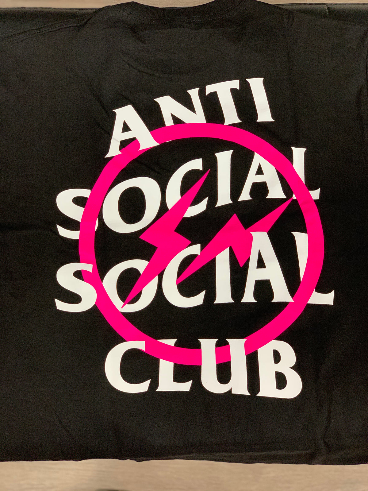 Anti Social Social Club X Fragment Pink Bolt Tee (FW19) Black